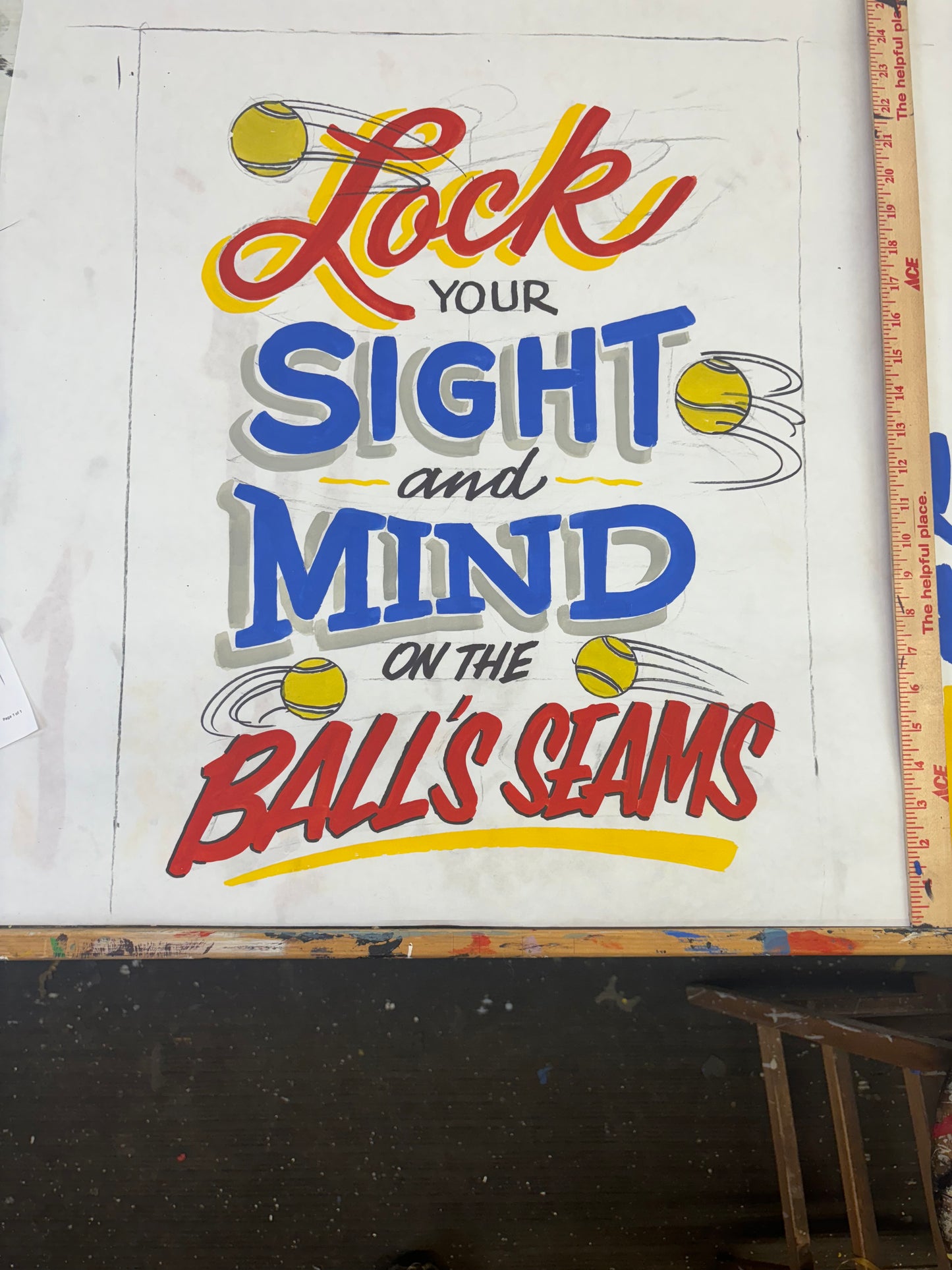 "๐พ Lock your sight ๐พ and mind ๐พ on the ๐พ ball's seams" Poster